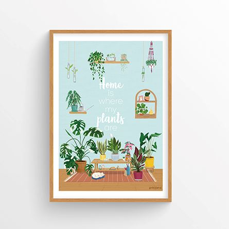 Houseplant Print, A3, Plant Wall Art