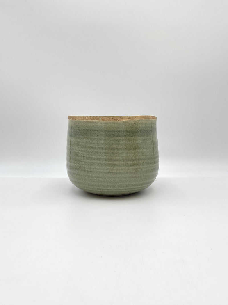 Iris Ceramic Plant Pot, D18cm, Mint