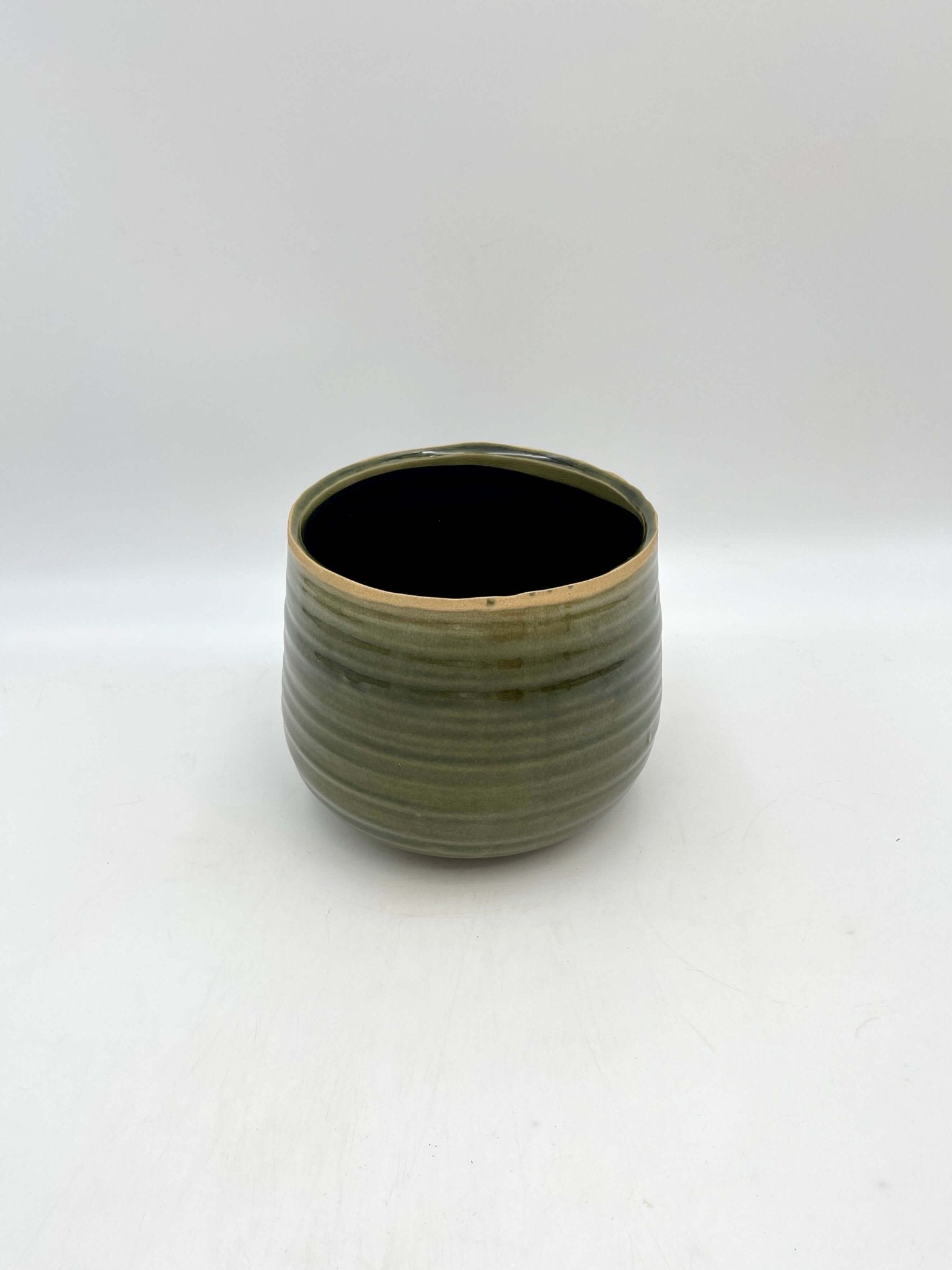 Iris Ceramic Pots, Moss Green, Handmade House Plant Pot in Multiple Sizes