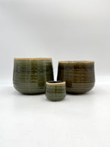 Iris Ceramic Pots, Moss Green