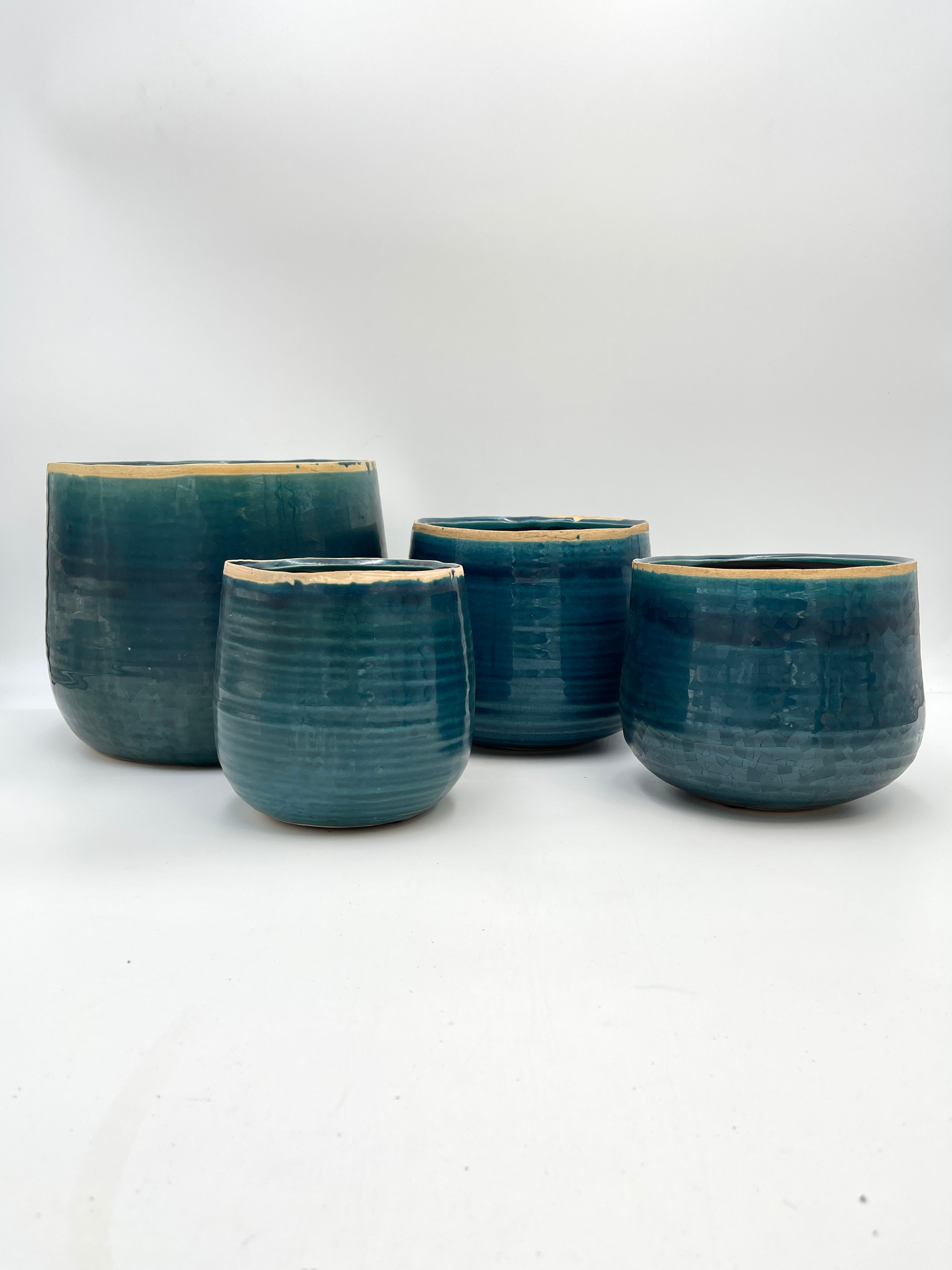 Iris Plant Pots, Turquoise