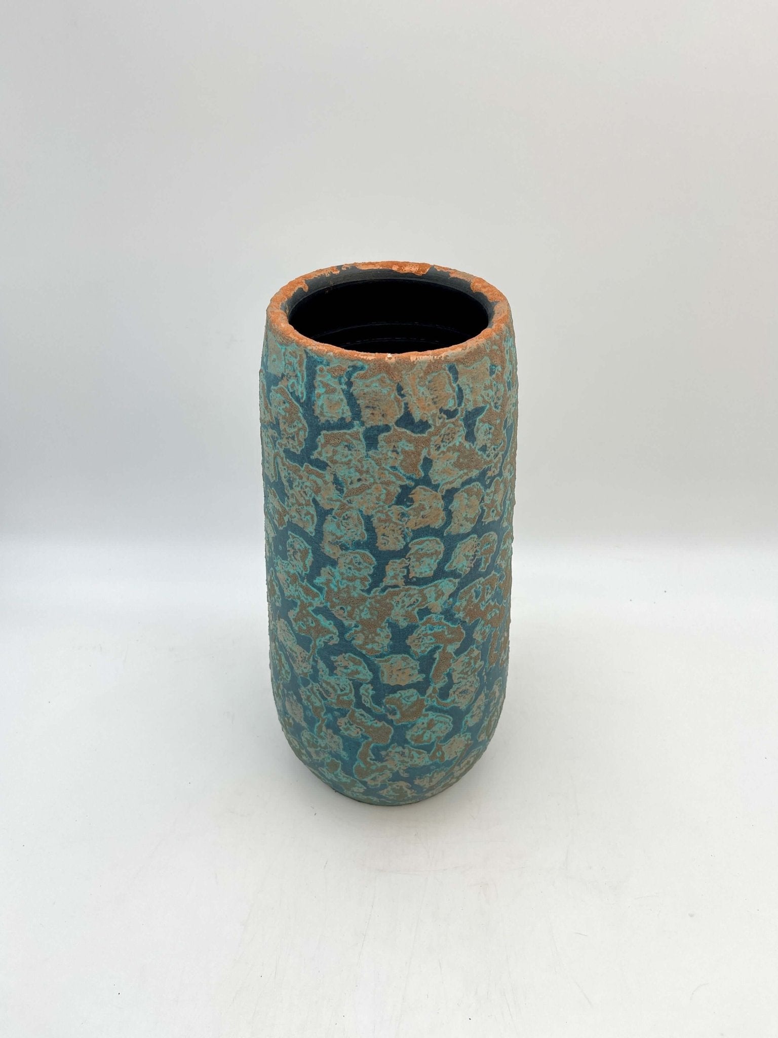 Islay Handmade Blue Turquoise, Clemente Vase Copper, H35cm