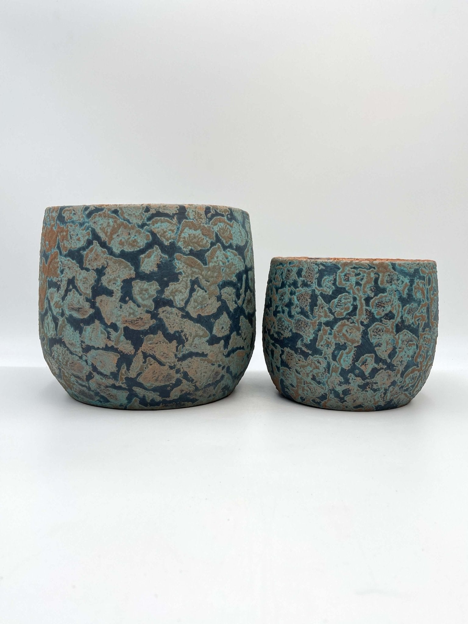 Islay Handmade Plant Pots, Blue Copper, Indoor Plant Pot in Multiple Sizes