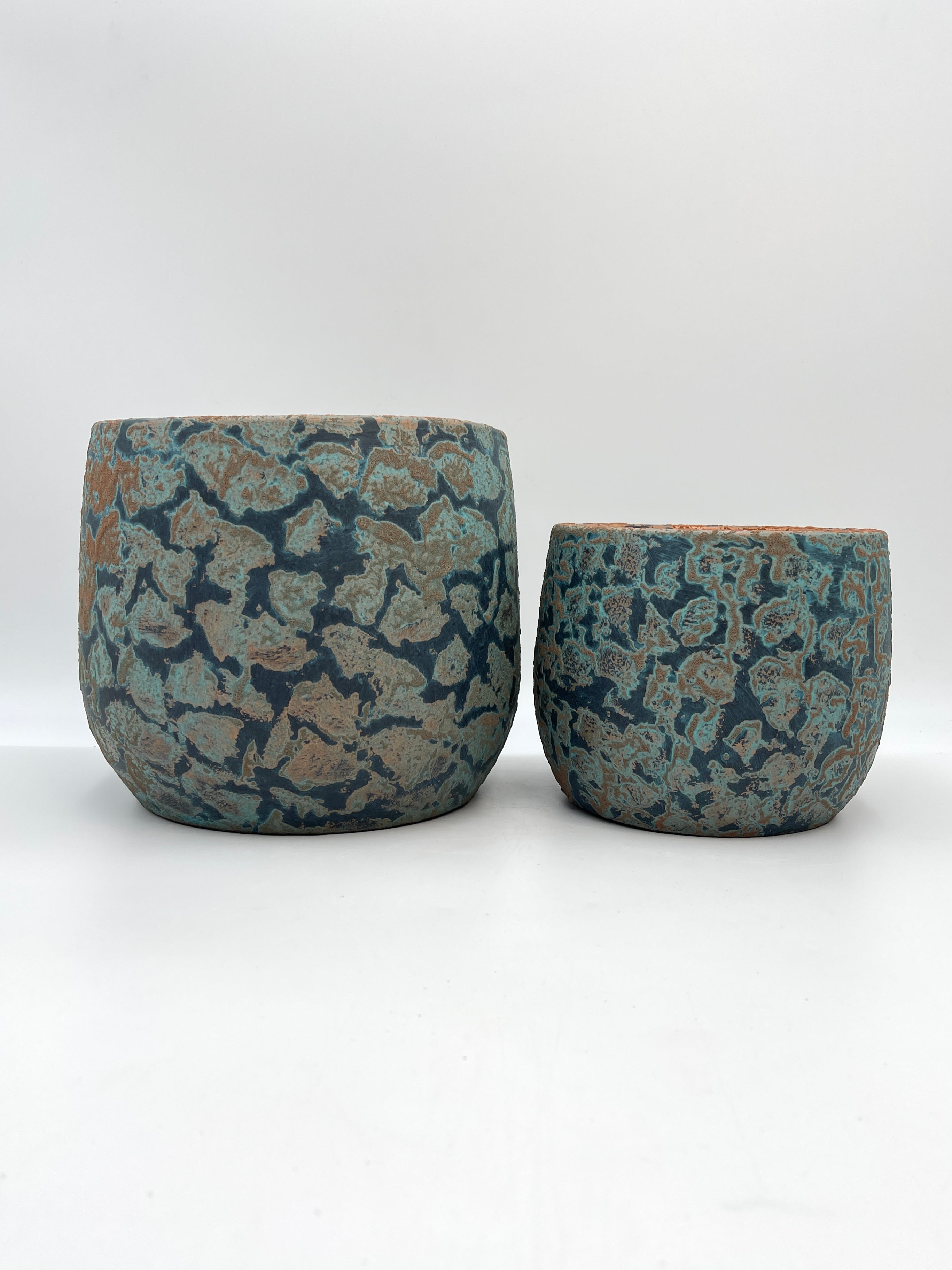 Islay Handmade Plant Pots, Blue Copper