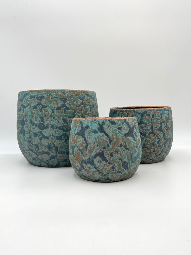 Islay Handmade Plant Pots, Blue Copper