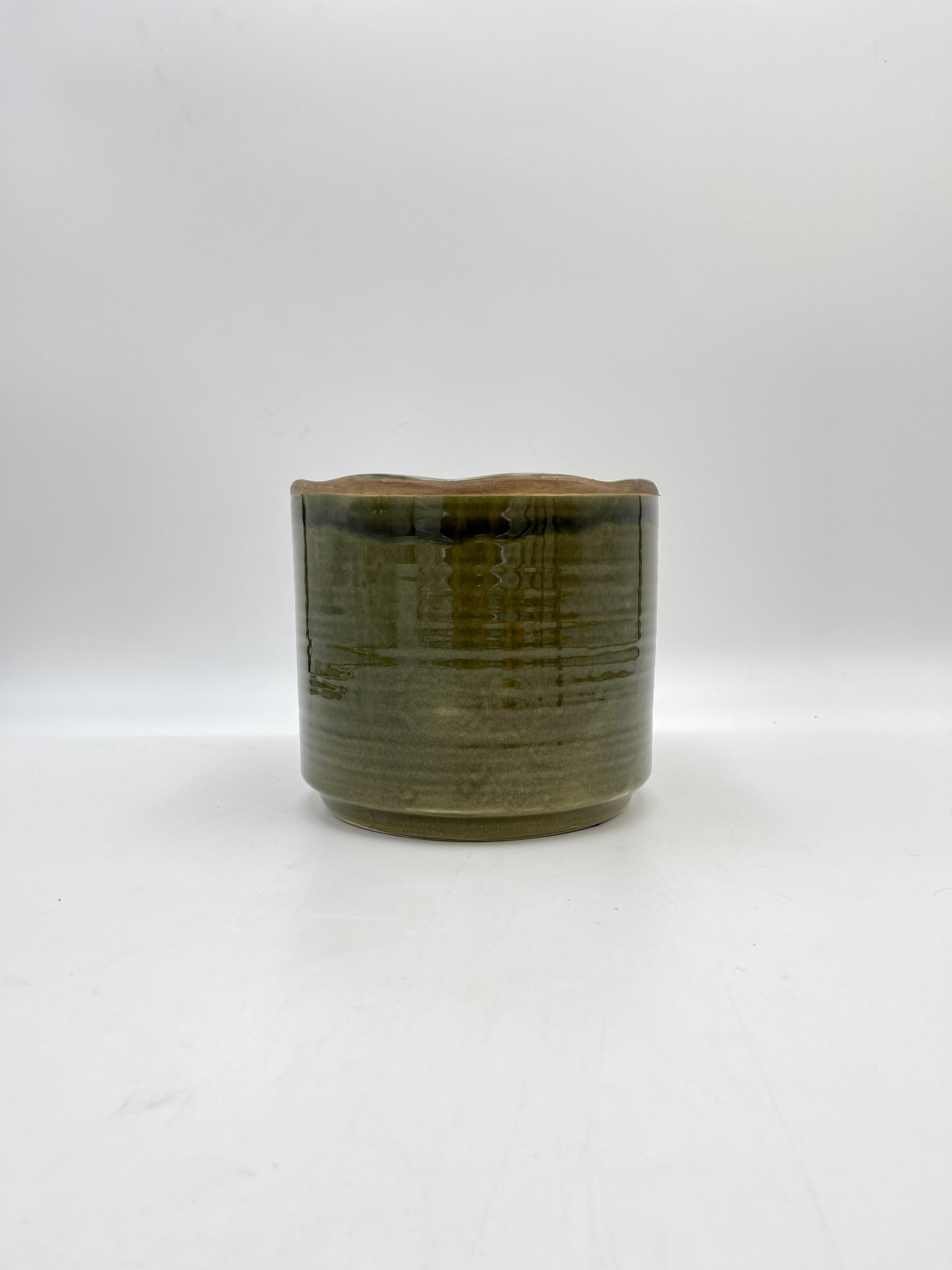 Jordy Plant Pot, Handmade, Forest Green, D20cm