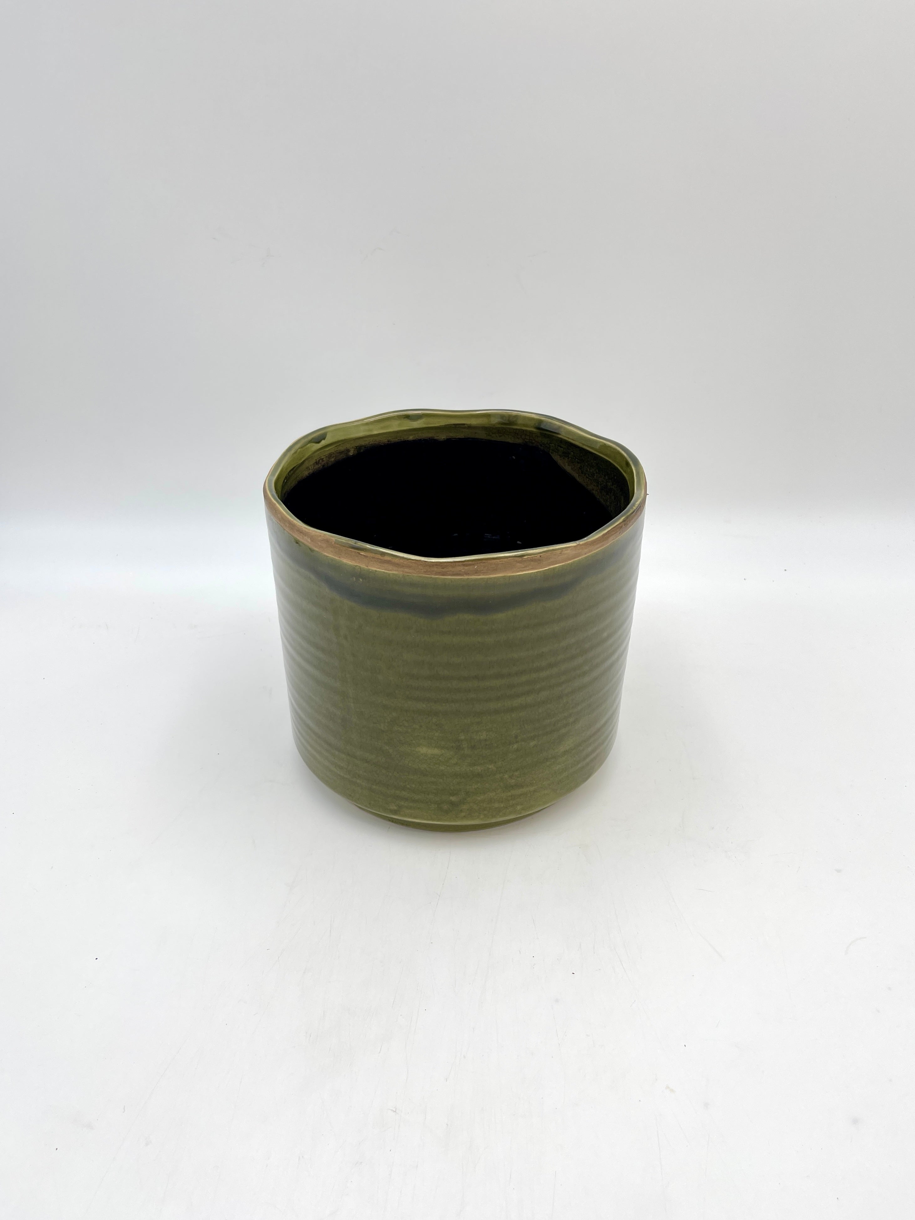 Jordy Plant Pot, Handmade, Forest Green, D20cm