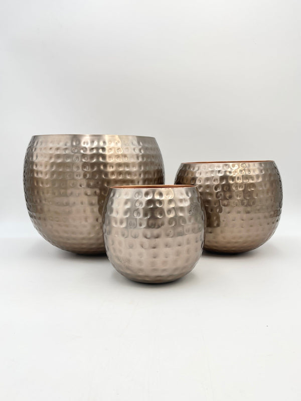 Kody Indoor Metal Pots, Rose Gold