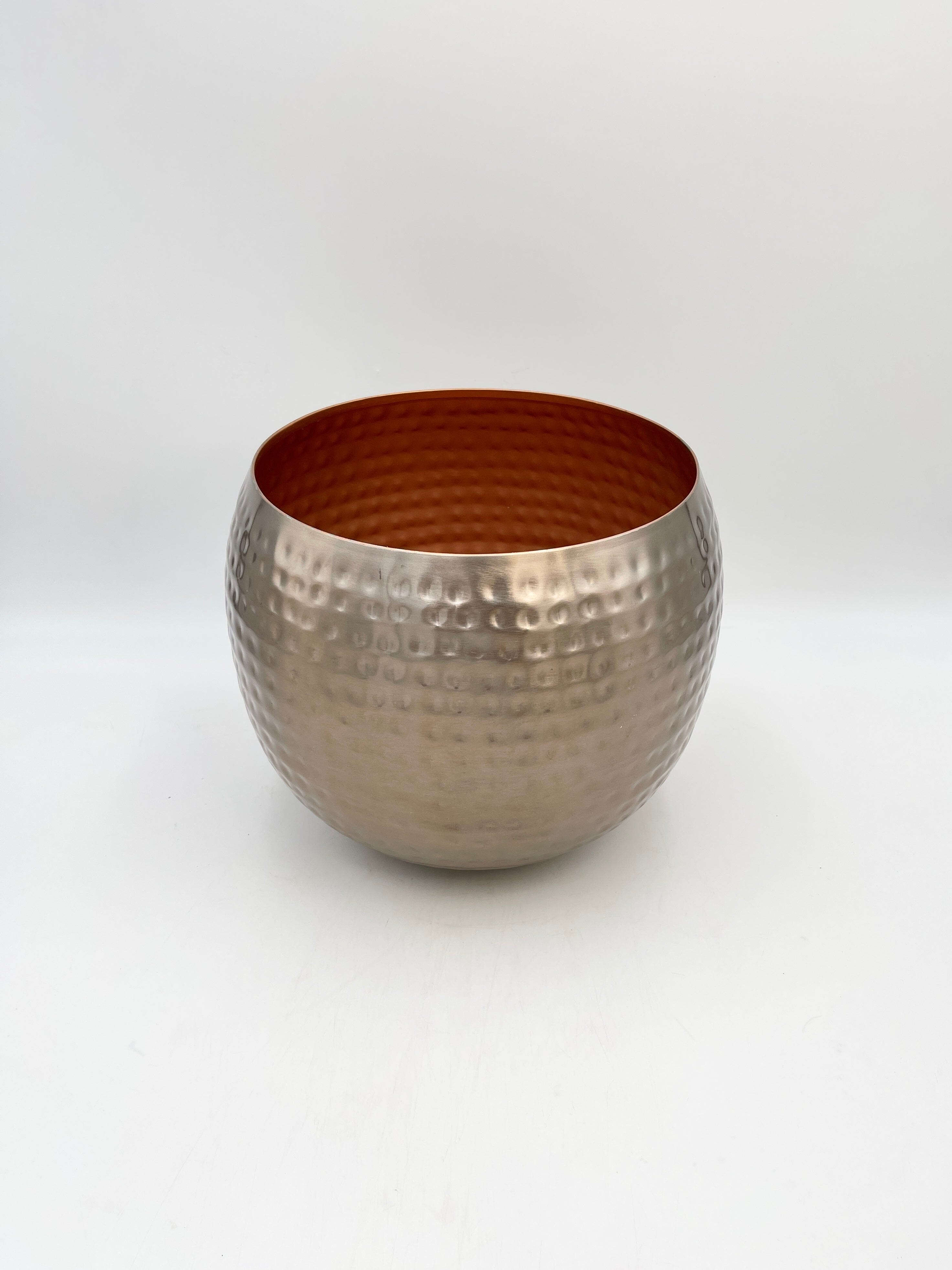 Kody Indoor Metal Pots, Rose Gold, Handmade