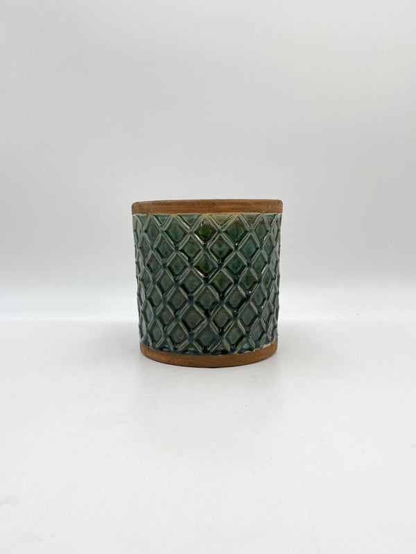 Liam Plant Pot, Handmade Glazed Turquoise, D17cm