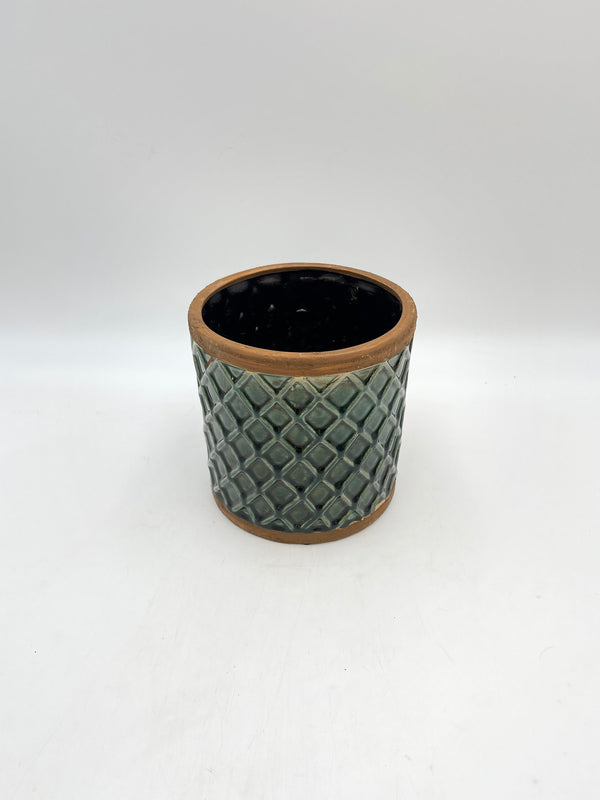 Liam Plant Pot, Handmade Glazed Turquoise, D17cm