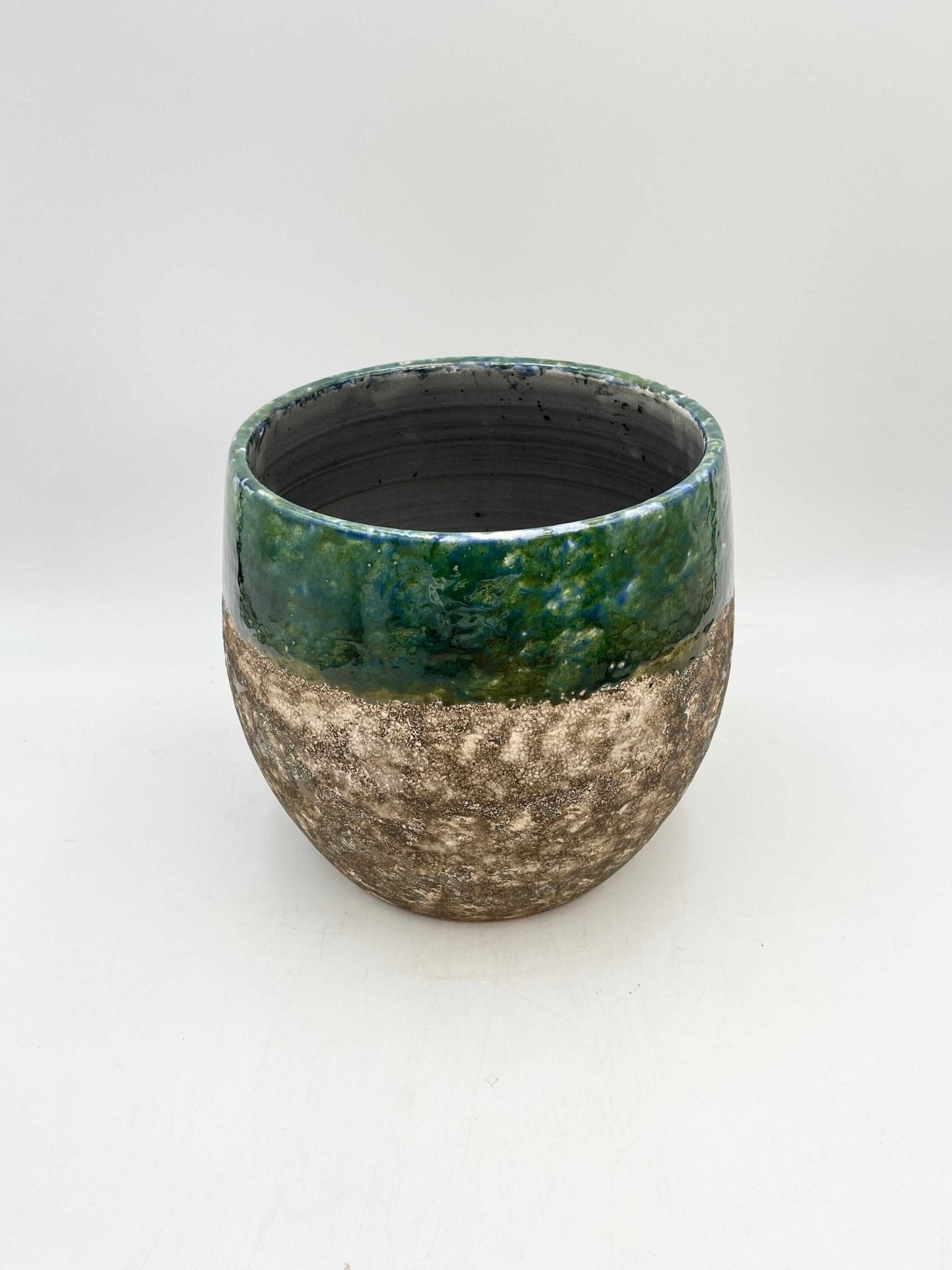 Lindy Ceramic Plant Pots, Black Green, House Plant Pot in Multiple Sizes