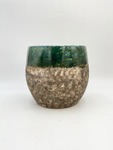 Lindy Ceramic Plant Pots, Black Green