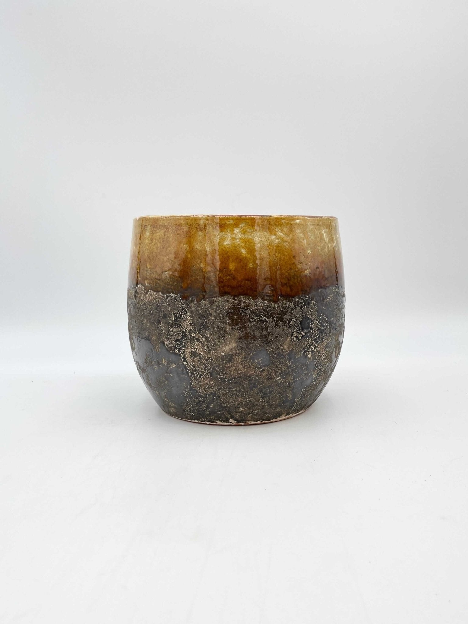 Lindy Ceramic Plant Pots, Ochre Yellow, House Plant Pot in Multiple Sizes