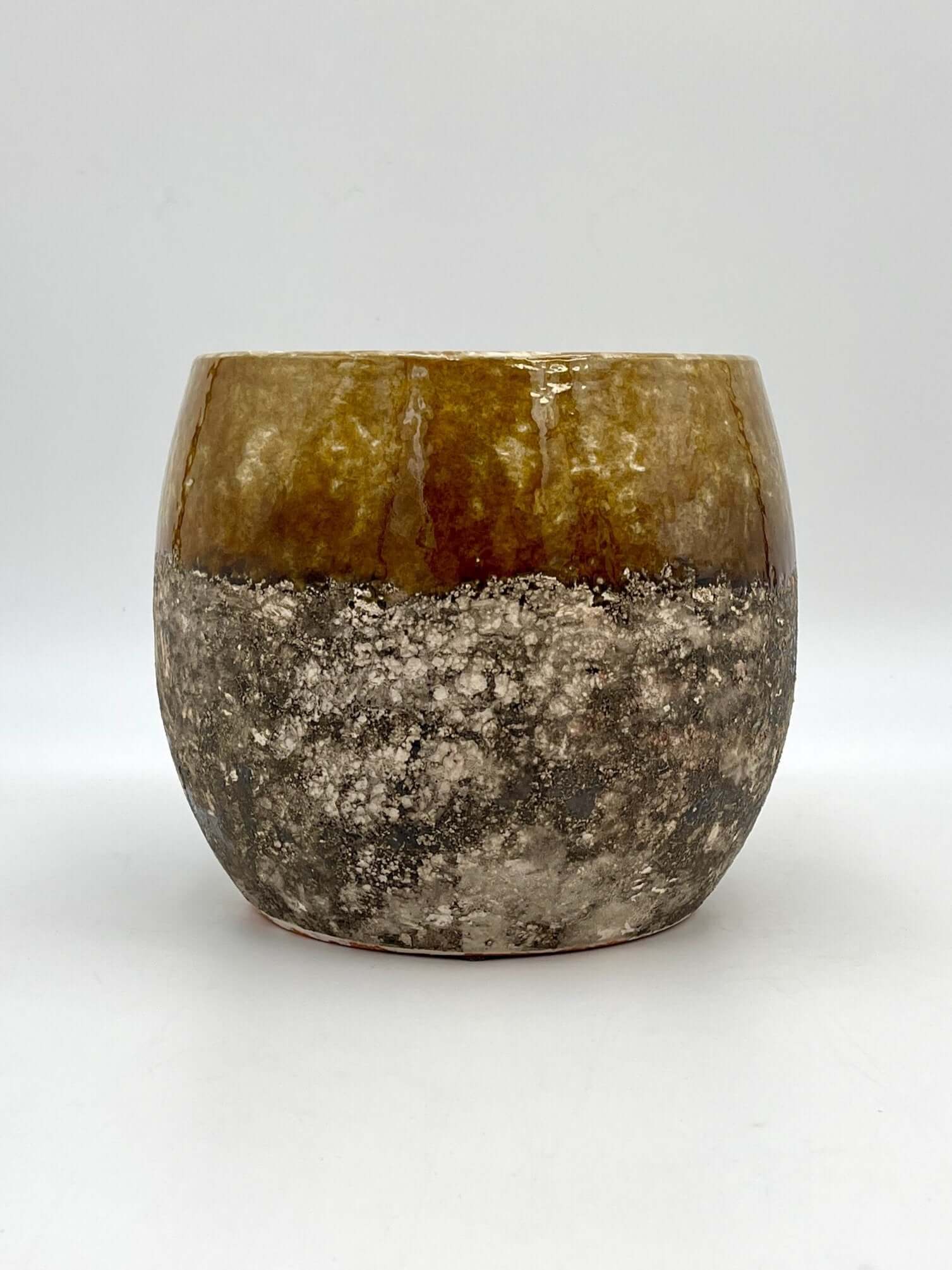 Lindy Ceramic Plant Pots, Ochre Yellow, House Plant Pot in Multiple Sizes