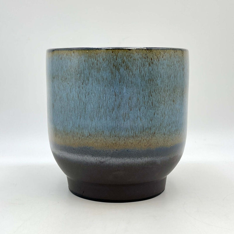 Linn Ceramic Plant Pot, Deep Sea Blue, D21cm