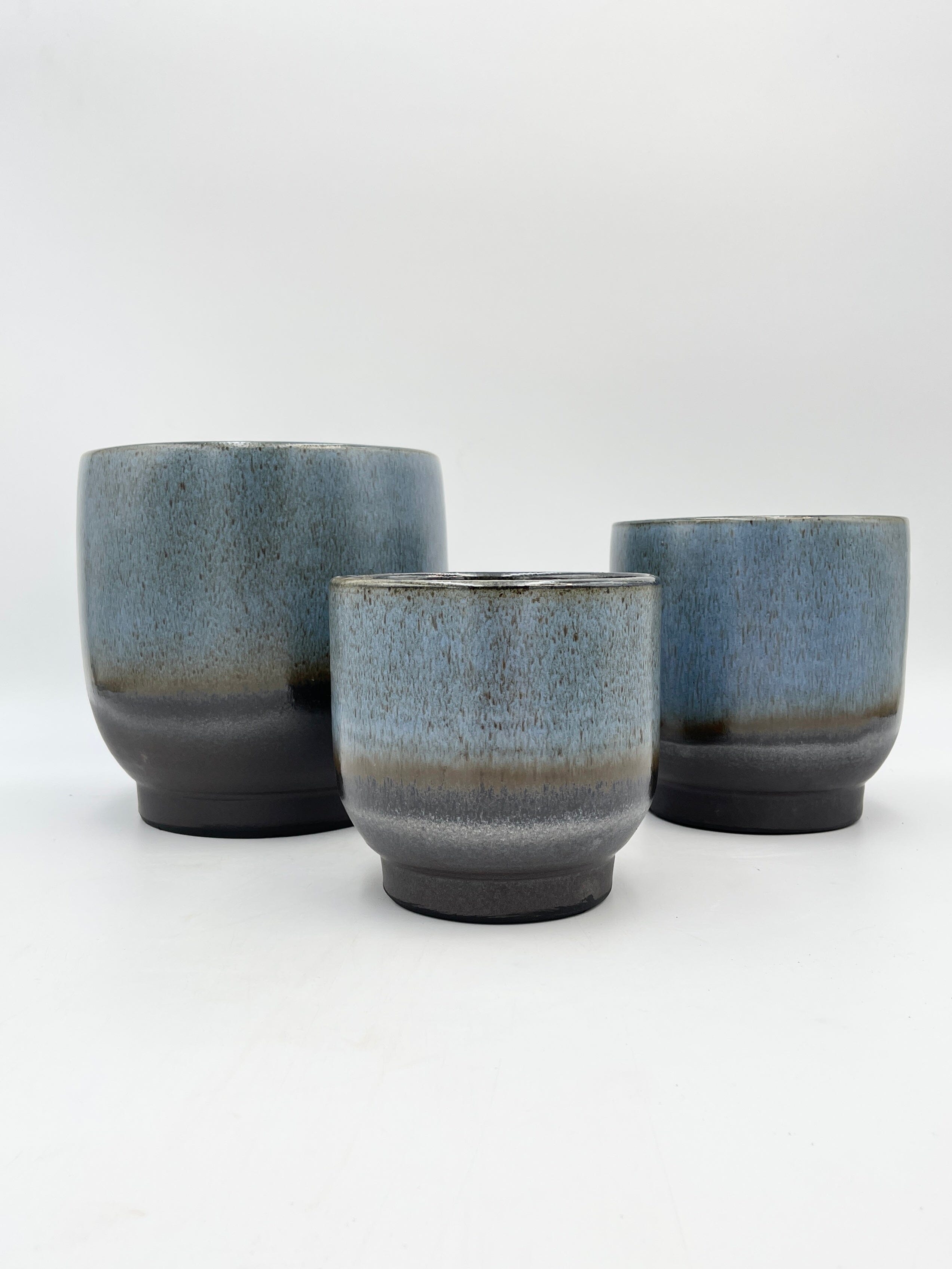 Linn Ceramic Plant Pots, Deep Sea Blue, Handmade