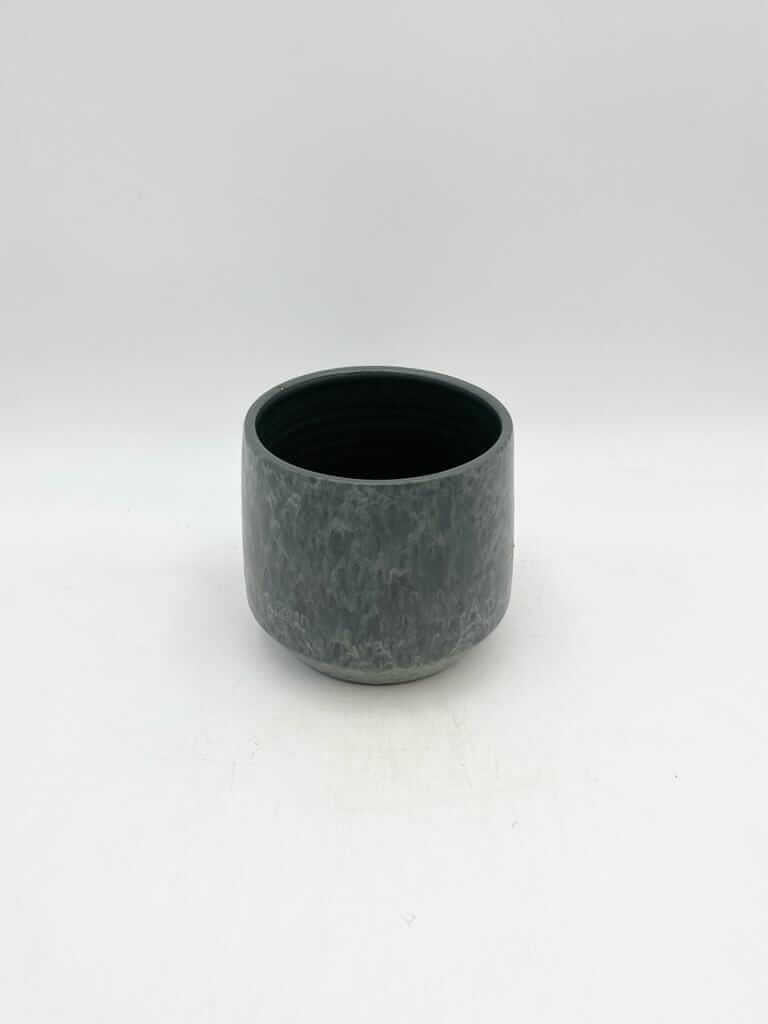 Lotte Ceramic Plant Pot, Green, D17cm, Handmade