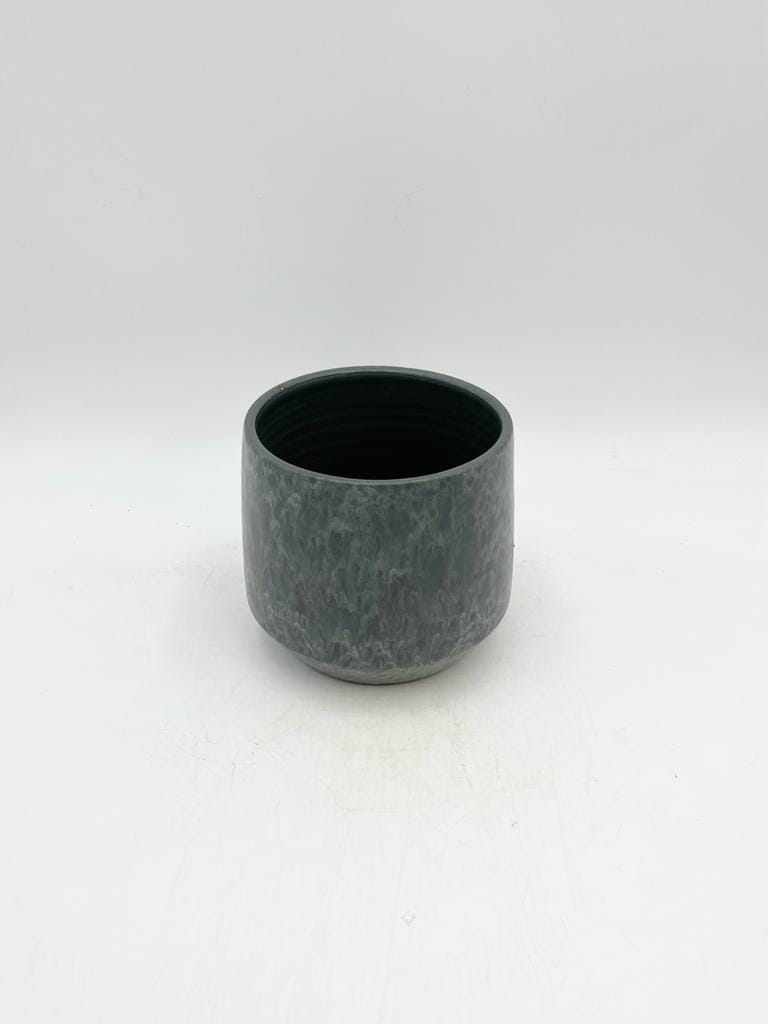 Lotte Ceramic Plant Pot, Green, D17cm