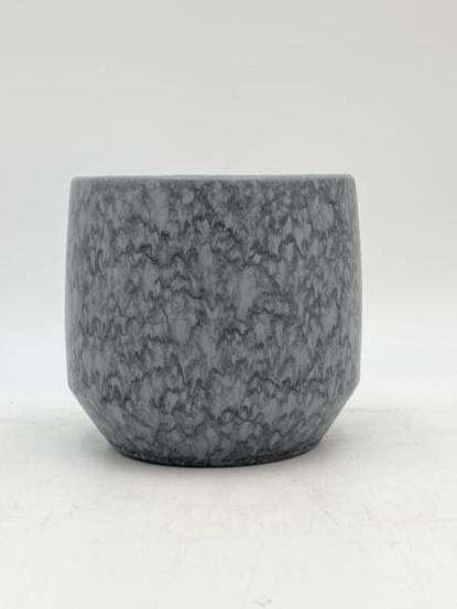 Lotte Ceramic Plant Pot, Grey, D17cm, Handmade