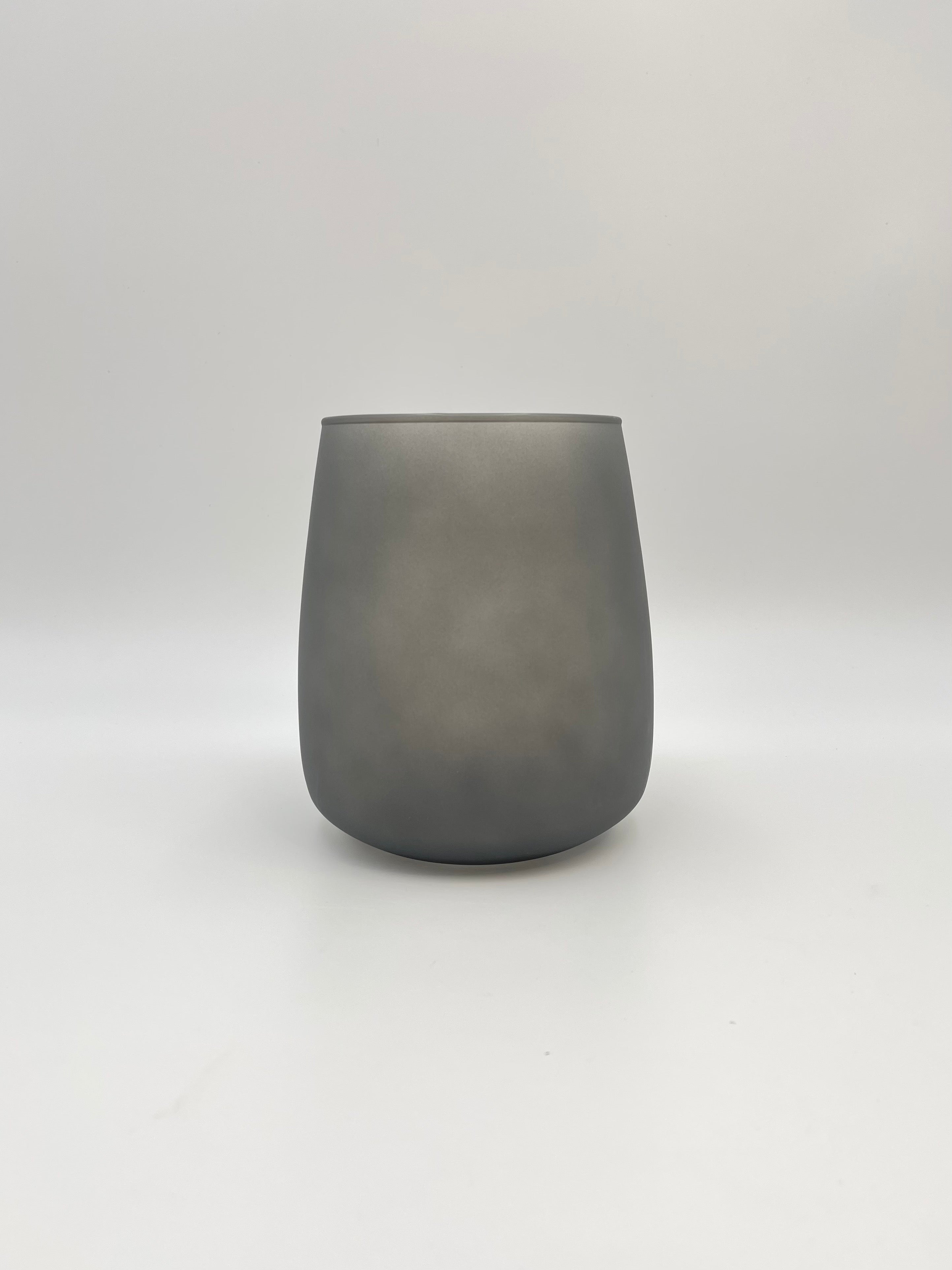 Matt Grey Glass Vase, H17cm