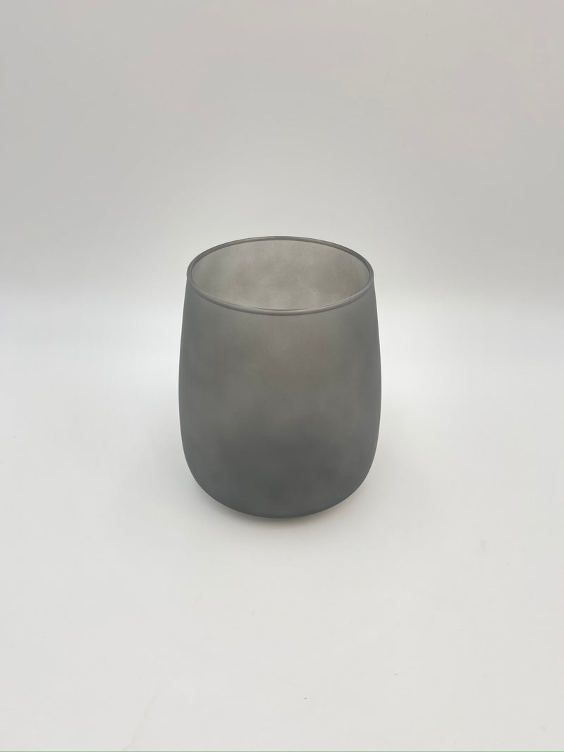 Matt Grey Glass Vase, H17cm
