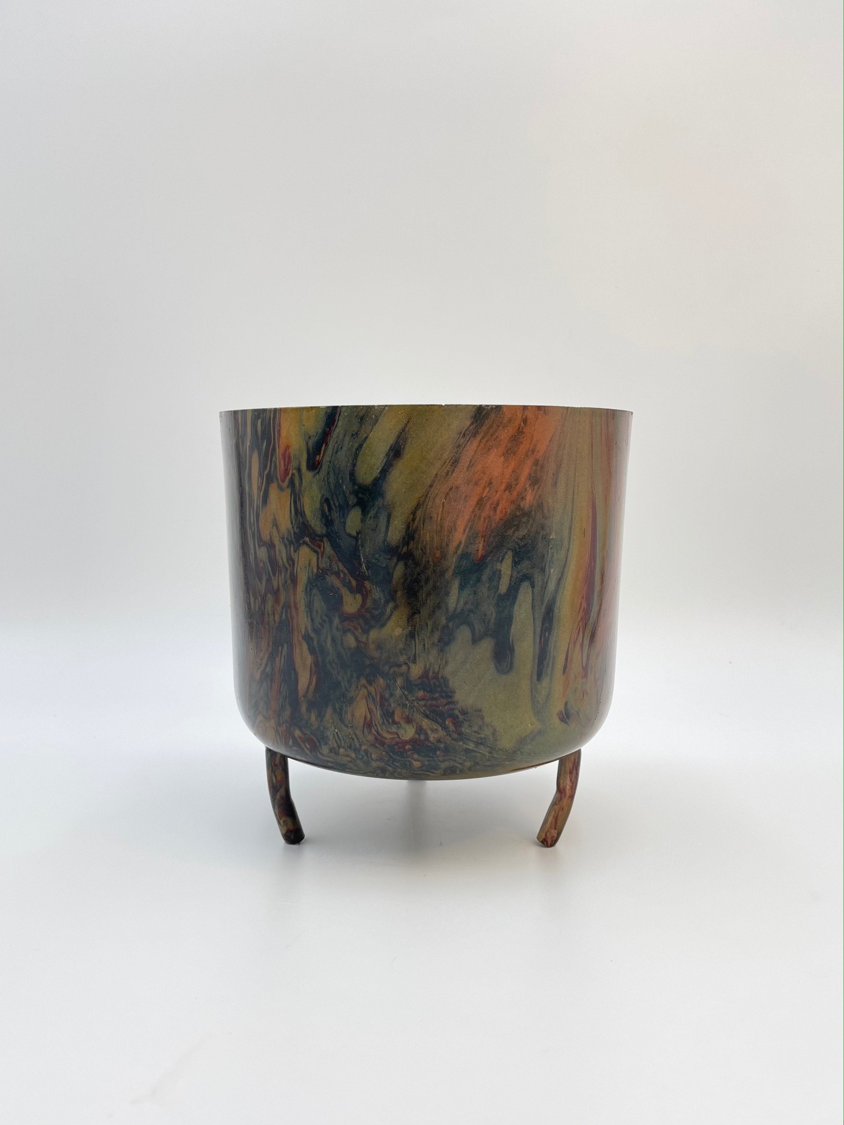 Metal Plant Pots, Painted