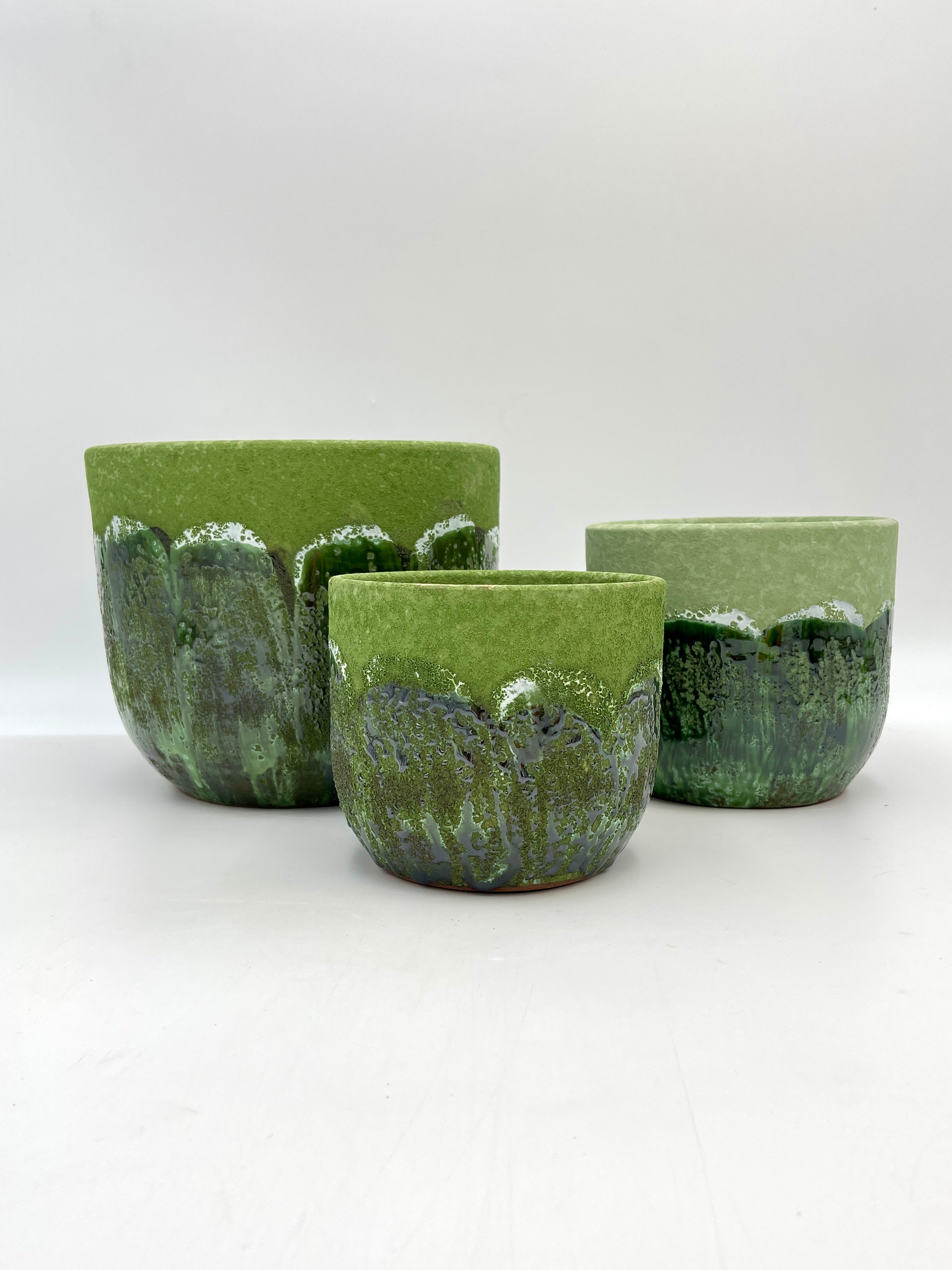 Moon Jungle Plant Pots, Ceramic, Green