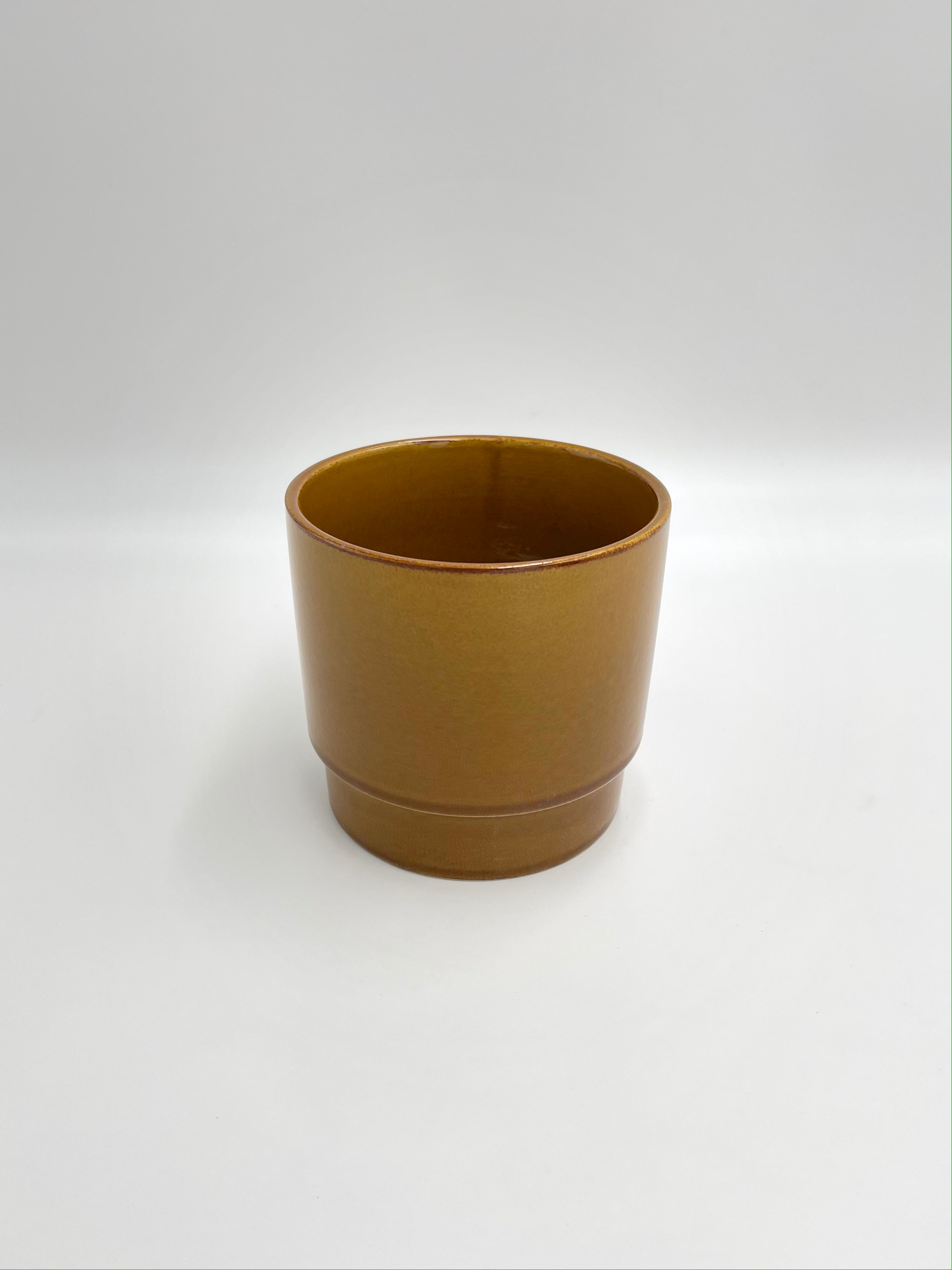 Nova Ceramic Plant Pot, Ochre, D13cm