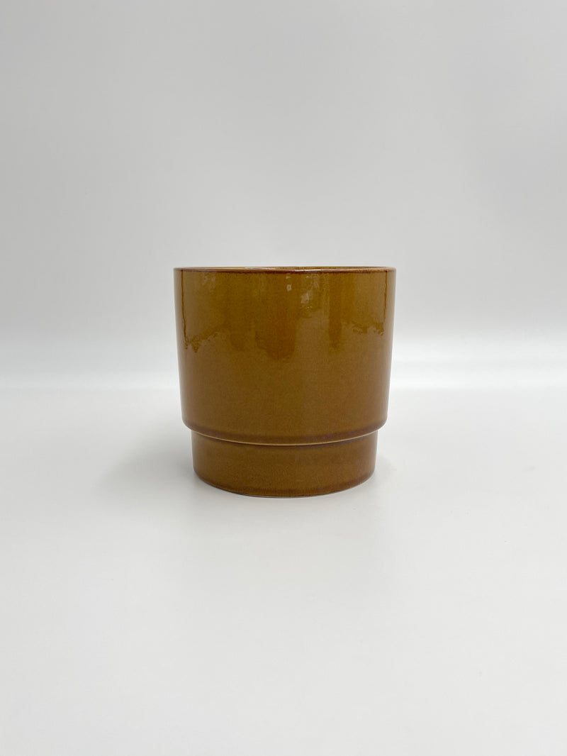 Nova Ceramic Plant Pot, Ochre, D13cm