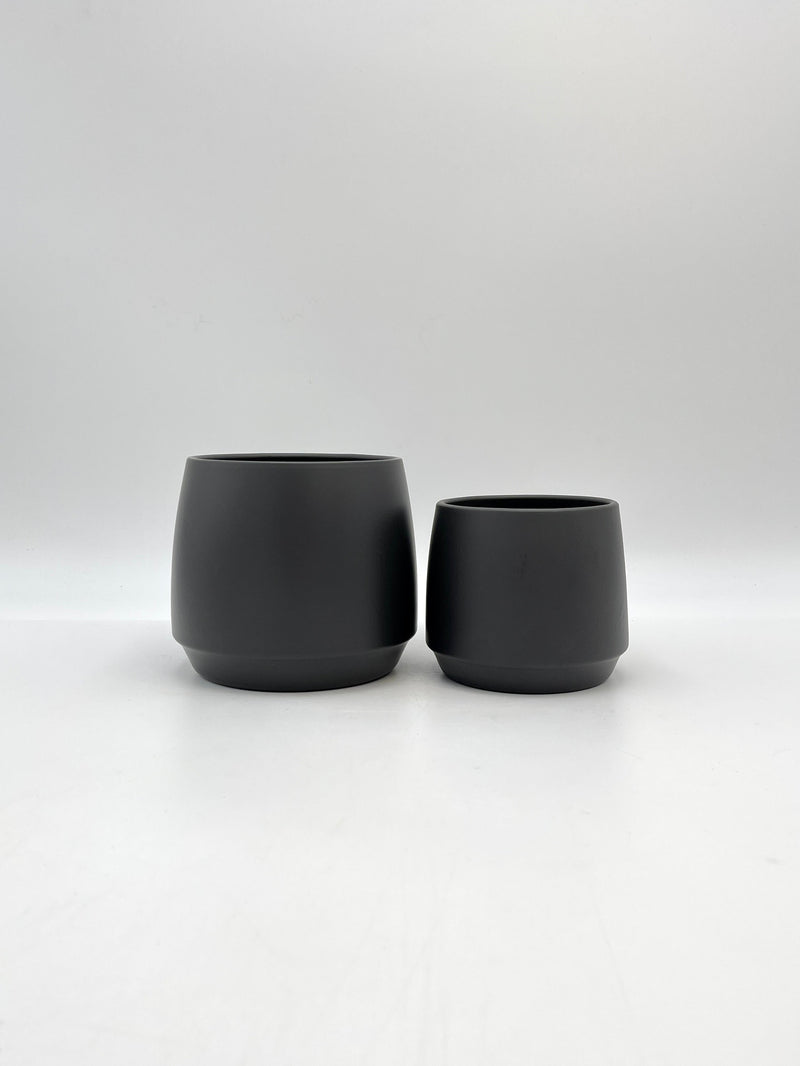 Orbit Ceramic Plant Pots, Black