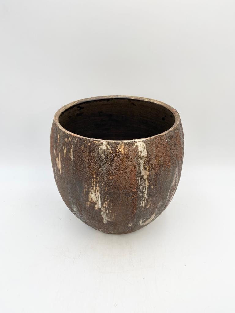 Roel Ceramic Indoor Pots, Rust Brown