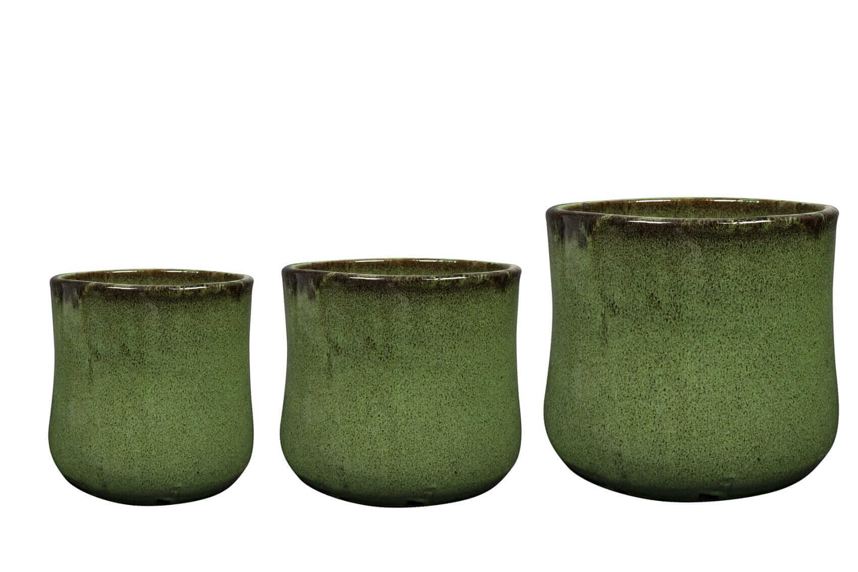 Sabine Handmade Outdoor Plant Pot, Green, D26cm Plant Pot
