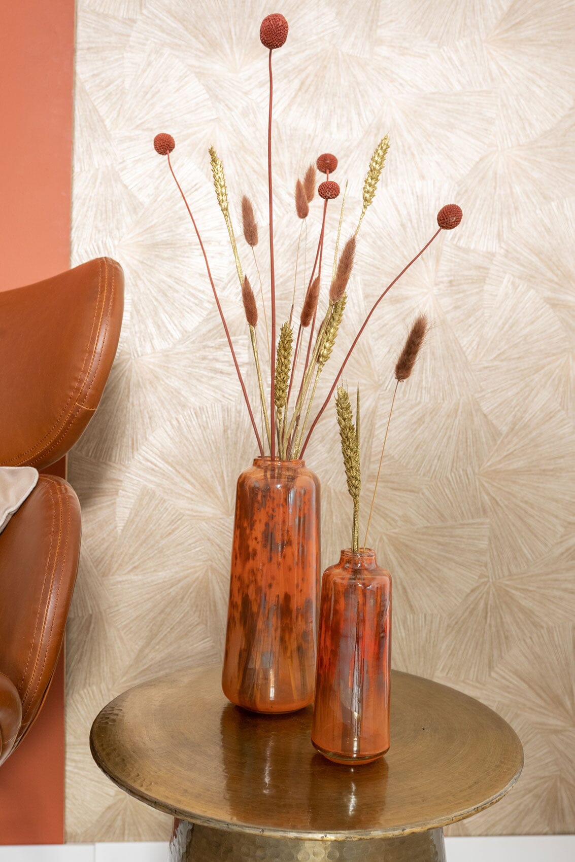 Vase Meja Splash Orange, Various Sizes, Handmade