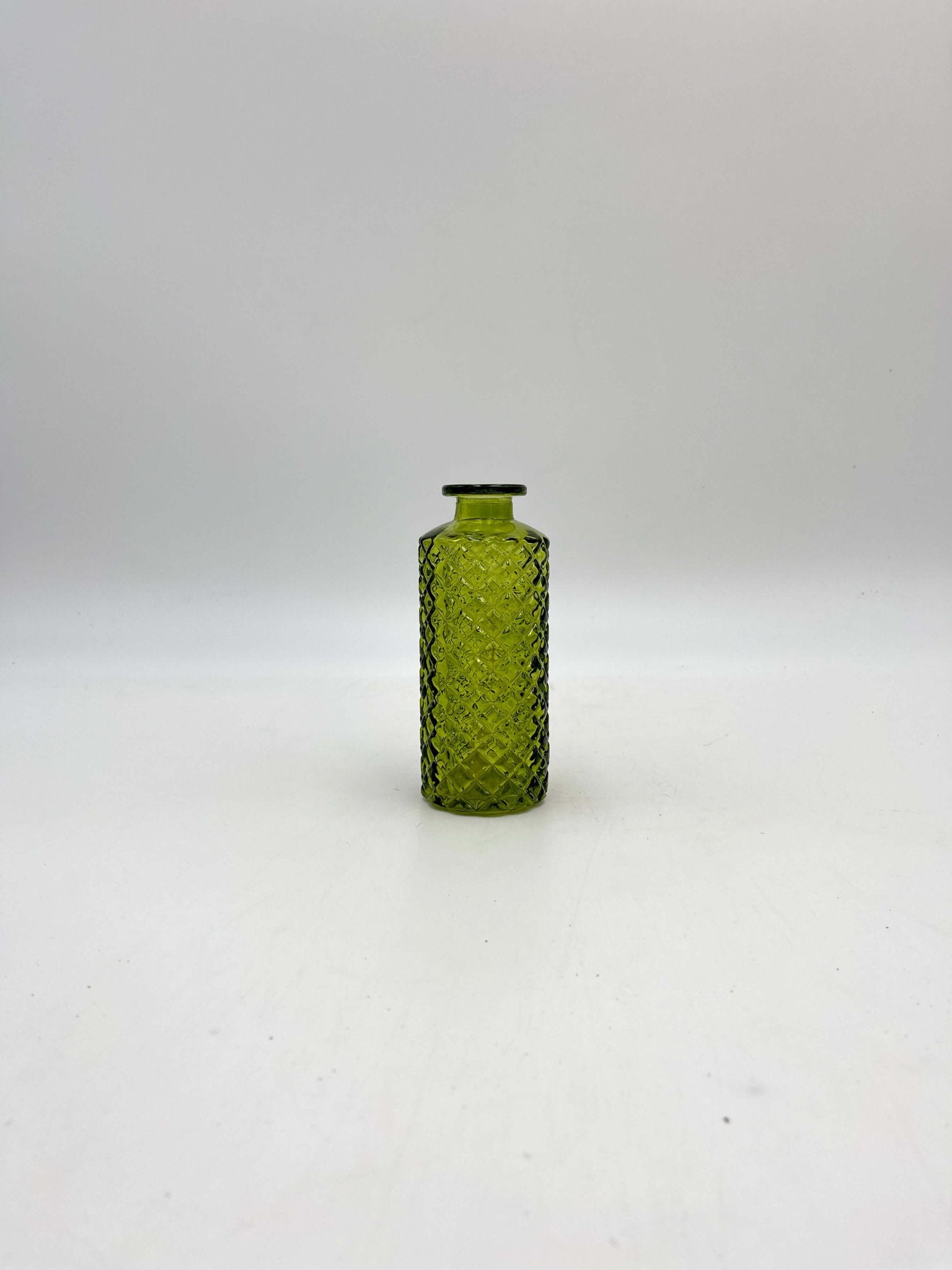 Vintage Glass Vase, Green, H13.2cm