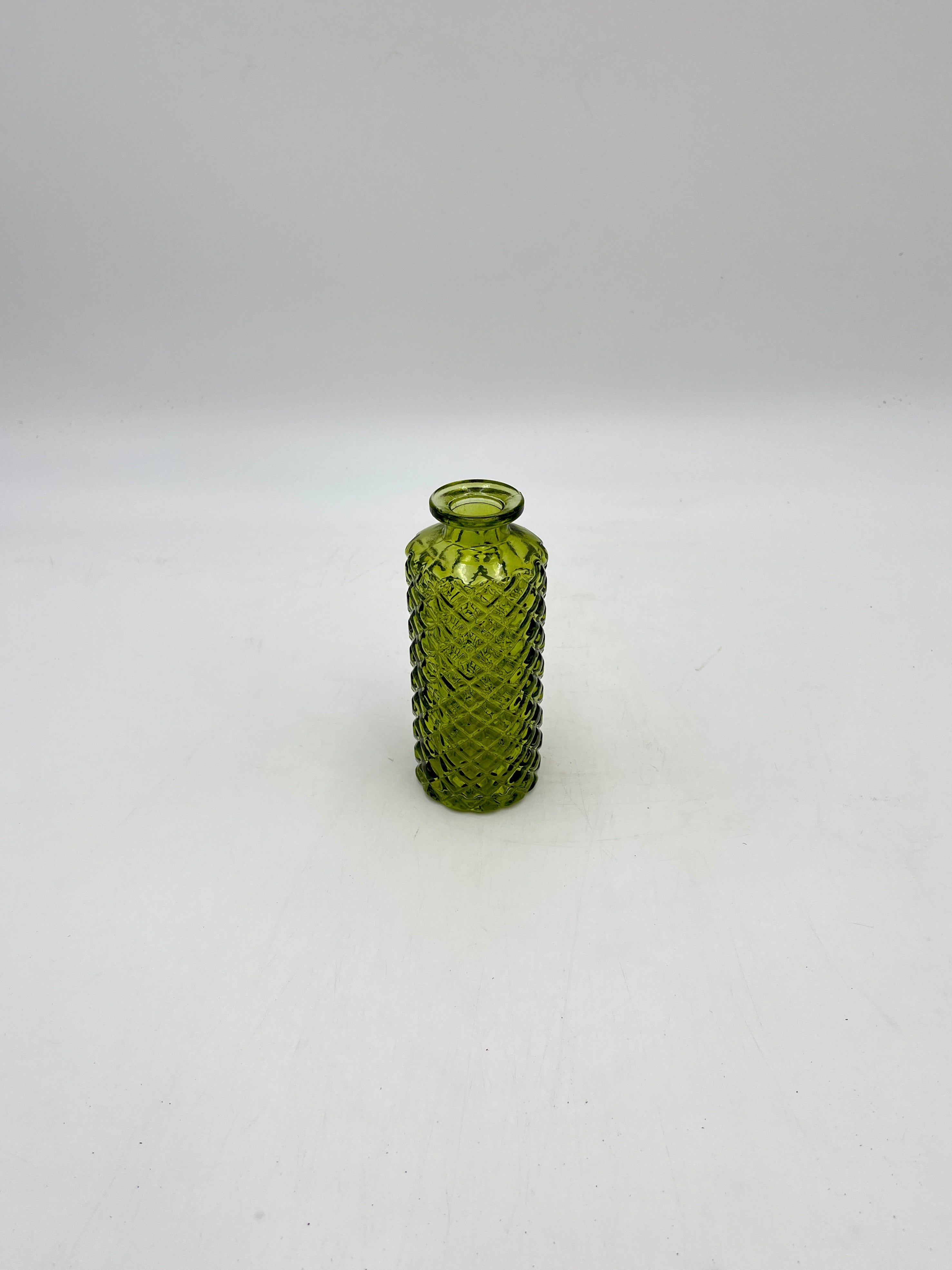Vintage Glass Vase, Green, H13.2cm