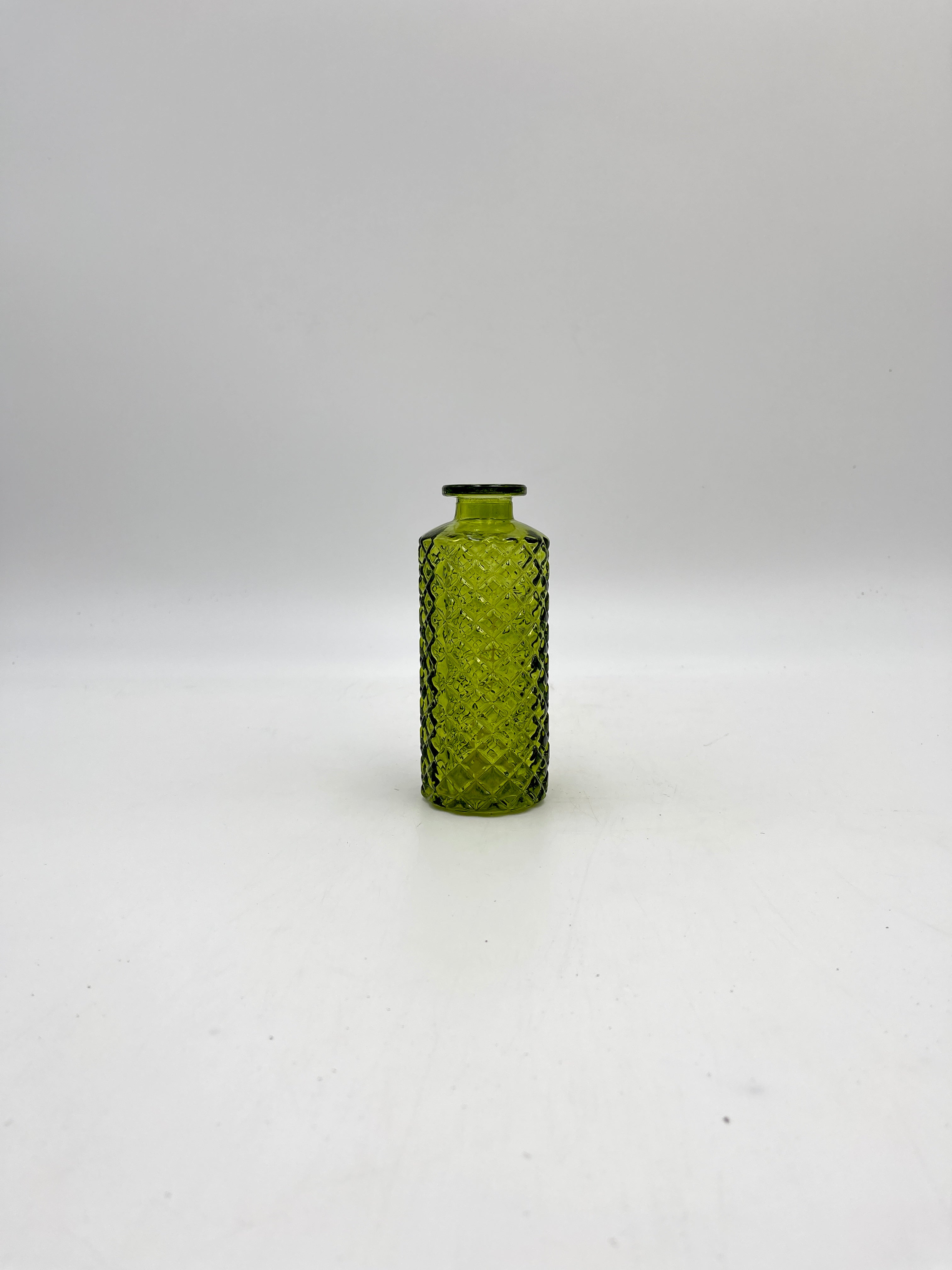 Vintage Glass Vase, Green, H13.2cm