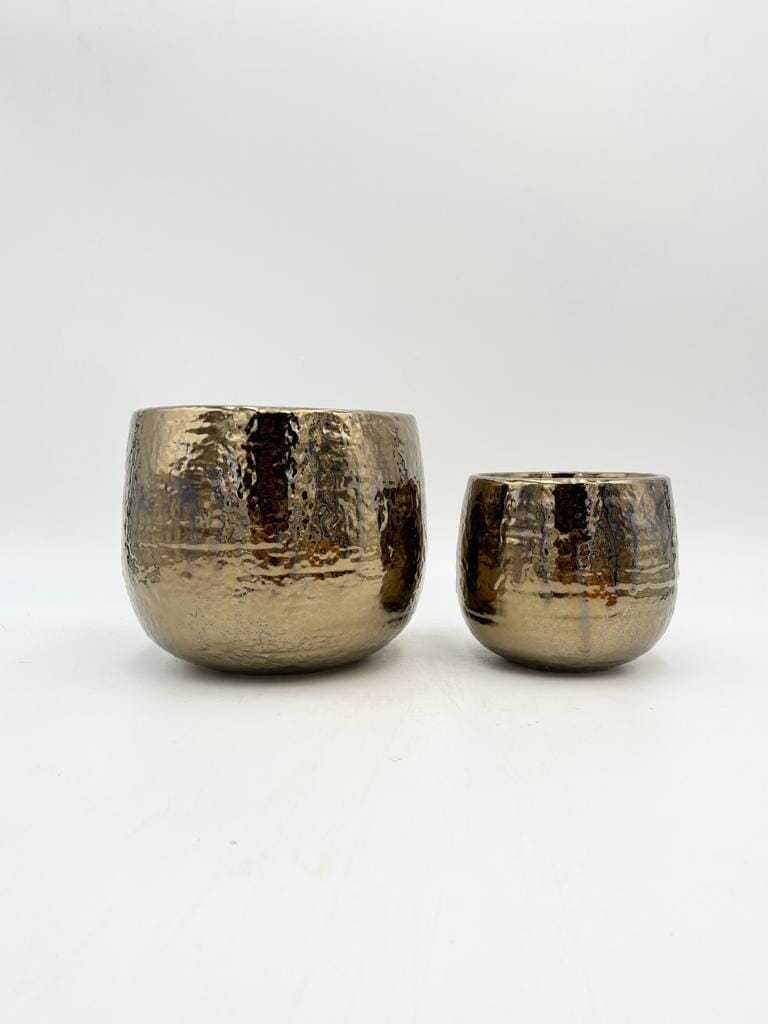 Yvette Indoor Ceramic Plant Pots, Gold